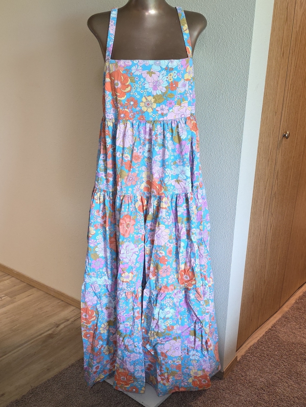 Free People Park Slope Maxi Dress In Bluebell Combo
